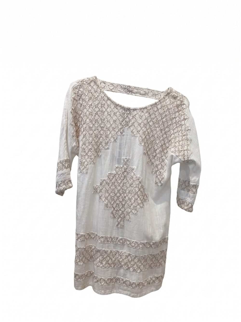 Free People White Boho Lace Crochet Tunics / Cover-Up Dress -- Size S/P - Picture 2 of 3
